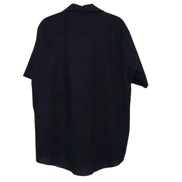 Dee Cee Washington Manufacturing USA button front short sleeve top navy 16 L - Picture 2 of 6